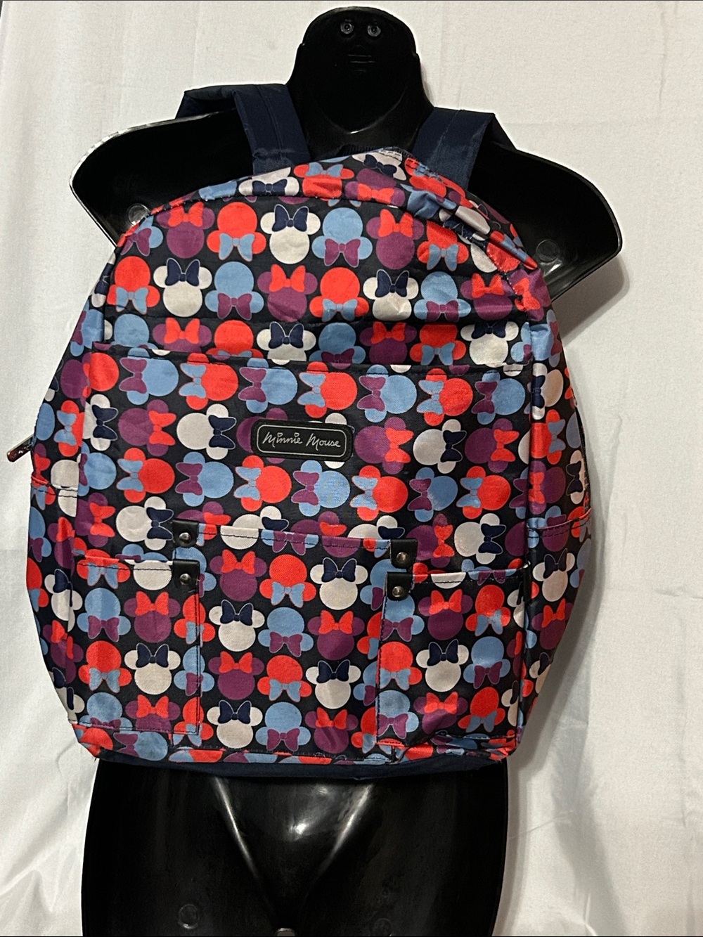 colorful Disney Minnie Mouse all-over print backpack Navy back